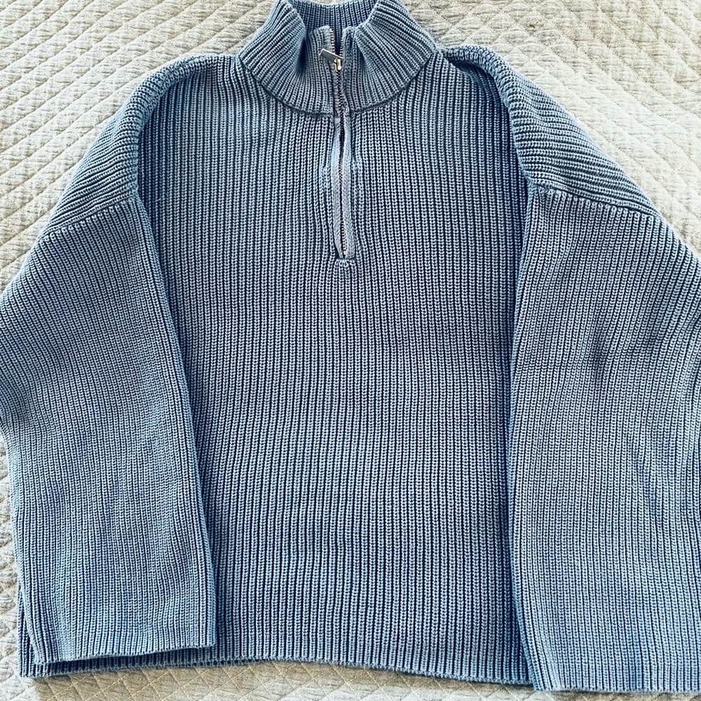 Edikted Gray Zip-Up Sweater